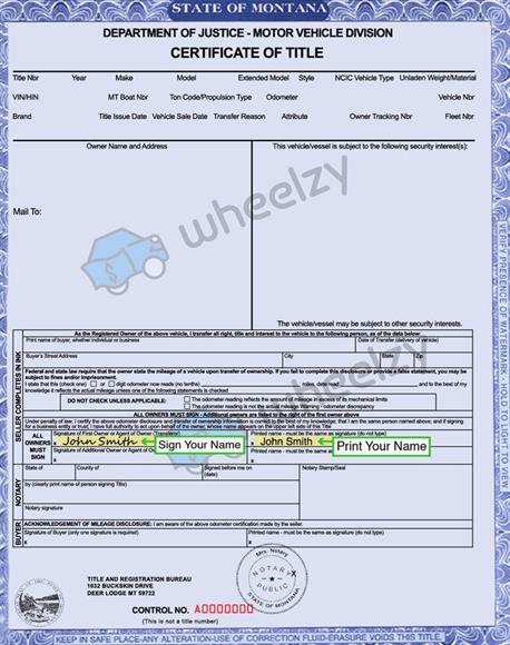 How to Sign Your Title in Montana